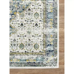Porto Blue 4 ft. x 6 ft. Oriental Polypropylene Area Rug by Abani 12 Porto Blue 4 ft. x 6 ft. Oriental Polypropylene Area Rug by Abani -Abani Sales blue abani area rugs prt160a 4 40 1000