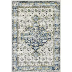 Porto Blue 4 ft. x 6 ft. Oriental Polypropylene Area Rug by Abani