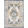 Porto Blue 5 ft. 3 ft. x 7 ft. 6 in. Oriental Polypropylene Area Rug by Abani -Abani Sales blue abani area rugs prt180a 5 64 1000