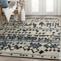 Sedona Blue 7 ft. 9 in. x 10 ft. 2 in. Oriental Polypropylene Area Rug by Abani -Abani Sales blue abani area rugs sed210a 8 31 1000