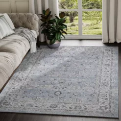 Troy Blue 7 ft. 9 in. x 10 ft. 2 in. Oriental Polypropylene Area Rug by Abani -Abani Sales blue abani area rugs try110a 8 31 1000