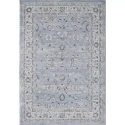 Troy Blue 7 ft. 9 in. x 10 ft. 2 in. Oriental Polypropylene Area Rug by Abani