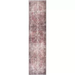 Paloma Brick 2 ft. x 10 ft. Distressed Polyester Area Rug by Abani -Abani Sales brick abani area rugs pal110a 29 1f 1000