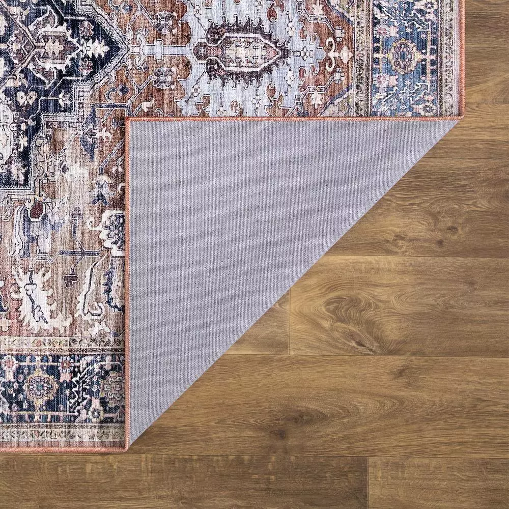 Abani Rugs Lola LOL150A Brown 7 ft. 9 in. x 10 ft. 2 in. Medallion Area Rug 4 Abani Rugs Lola LOL150A Brown 7 ft. 9 in. x 10 ft. 2 in. Medallion Area Rug - Image 2