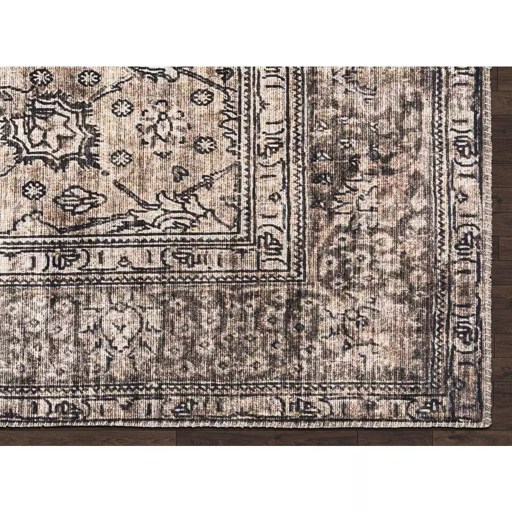 Paloma Brown 5 ft. 3 ft. x 7 ft. 6 in. Oriental Polyester Area Rug by Abani 5 Paloma Brown 5 ft. 3 ft. x 7 ft. 6 in. Oriental Polyester Area Rug by Abani - Image 3