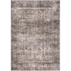 Paloma Brown 5 ft. 3 ft. x 7 ft. 6 in. Oriental Polyester Area Rug by Abani