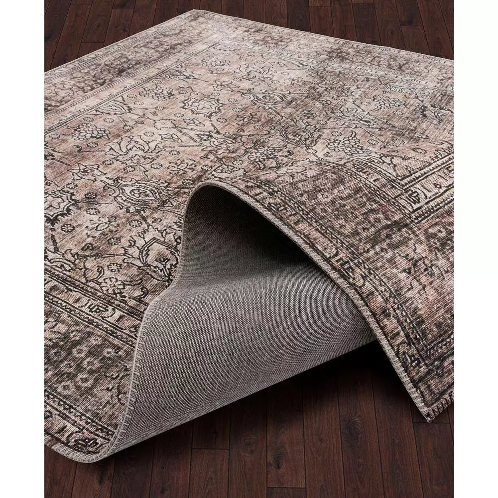 Paloma Brown 5 ft. 3 ft. x 7 ft. 6 in. Oriental Polyester Area Rug by Abani 6 Paloma Brown 5 ft. 3 ft. x 7 ft. 6 in. Oriental Polyester Area Rug by Abani - Image 4