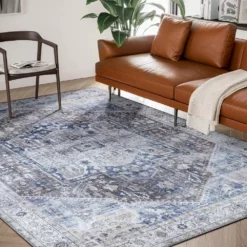 Paloma Brown 5 ft. 3 ft. x 7 ft. 6 in. Oriental Polyester Area Rug by Abani -Abani Sales brown abani area rugs pal280a 5 31 1000