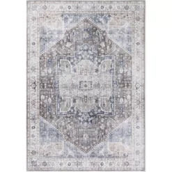 Paloma Brown 5 ft. 3 ft. x 7 ft. 6 in. Oriental Polyester Area Rug by Abani