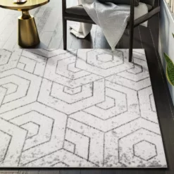 Casa Cream 7 ft. 9 in. x 10 ft. 2 in. Geometric Polypropylene Area Rug by Abani -Abani Sales cream abani area rugs cas190a 8 1f 1000