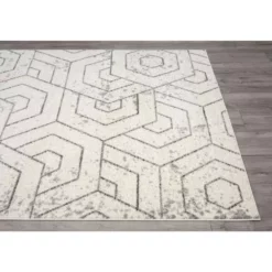 Casa Cream 7 ft. 9 in. x 10 ft. 2 in. Geometric Polypropylene Area Rug by Abani -Abani Sales cream abani area rugs cas190a 8 40 1000