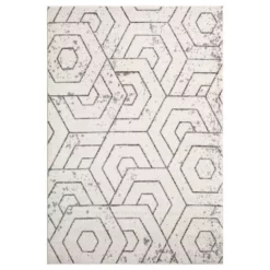 Casa Cream 7 ft. 9 in. x 10 ft. 2 in. Geometric Polypropylene Area Rug by Abani