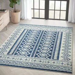 Casa Cream 4 ft. x 6 ft. Geometric Polypropylene Area Rug by Abani -Abani Sales cream abani area rugs cas220a 4 31 1000