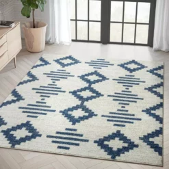 Casa Cream 6 ft. x 9 ft. Geometric Polypropylene Area Rug by Abani -Abani Sales cream abani area rugs cas230a 6 31 1000