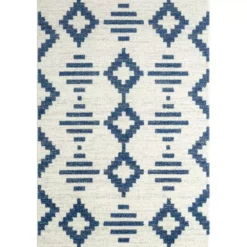 Casa Cream 6 ft. x 9 ft. Geometric Polypropylene Area Rug by Abani