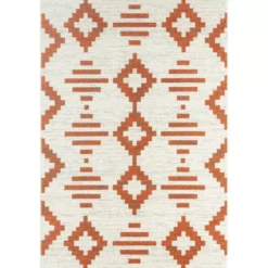 Casa Cream 4 ft. x 6 ft. Geometric Polypropylene Area Rug by Abani