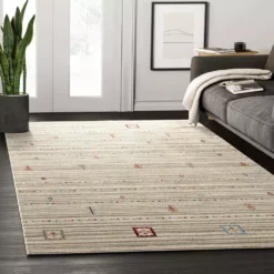 Mesa Cream 3 ft. x 5 ft. Geometric Polypropylene Area Rug by Abani -Abani Sales cream abani area rugs mes200a 3 31 1000