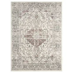 Milas Cream 5 ft. 3 ft. x 7 ft. 6 in. Oriental Polypropylene Area Rug by Abani