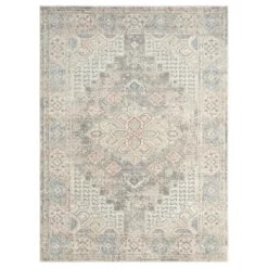 Milas Cream 5 ft. 3 ft. x 7 ft. 6 in. Oriental Polypropylene Area Rug by Abani