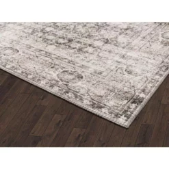 Paloma Cream 5 ft. 3 ft. x 7 ft. 6 in. Distressed Polyester Area Rug by Abani -Abani Sales cream abani area rugs pal210a 5 4f 1000