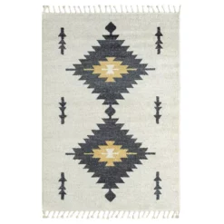 Tulum Cream 7.9 ft. x 10.2 ft. Abstract Polypropylene Area Rug by Abani