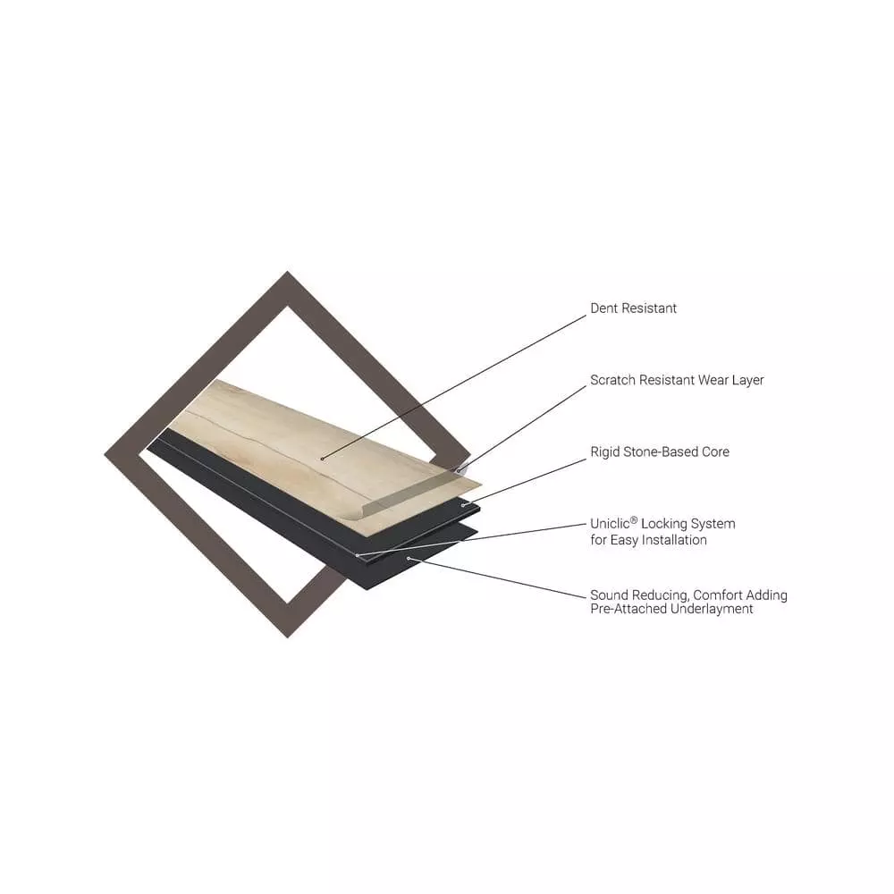 Piedmont Glenville 7 in. x 48 in. Rigid Core Luxury Vinyl Plank Flooring (23.8 sq. ft./case) by A&A Surfaces 6 Piedmont Glenville 7 in. x 48 in. Rigid Core Luxury Vinyl Plank Flooring (23.8 sq. ft./case) by A&A Surfaces - Image 4