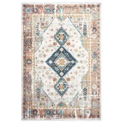 Azure Grey 7 ft. 9 in. x 10 ft. 2 in. Oriental Polyester Area Rug by Abani