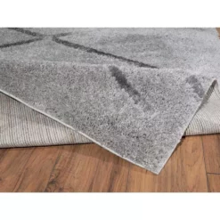 Boston Grey 5.3 ft. x 7.6 ft. Shag Polyester Area Rug by Abani -Abani Sales grey abani area rugs bos110a 5 c3 1000