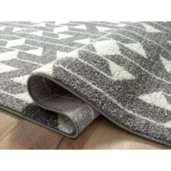 Casa Grey 4 ft. x 6 ft. Geometric Polypropylene Area Rug by Abani -Abani Sales grey abani area rugs cas300a 4 4f 1000