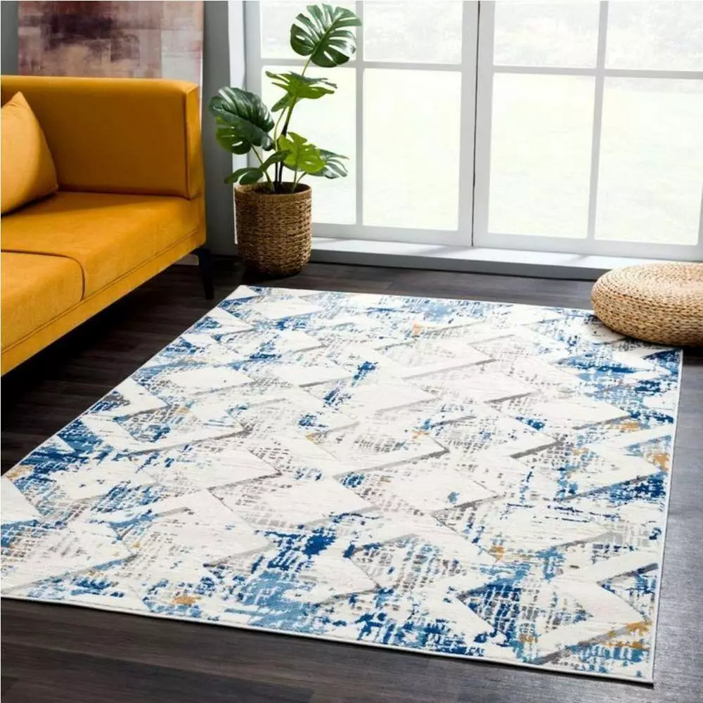 Dune Grey 7.9 ft. x 10.2 ft. Geometric Polypropylene Area Rug by Abani 10 Dune Grey 7.9 ft. x 10.2 ft. Geometric Polypropylene Area Rug by Abani - Image 8