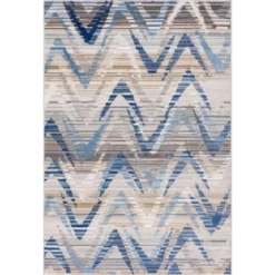 Dune Grey 6 ft. x 9 ft. Geometric Polypropylene Area Rug by Abani