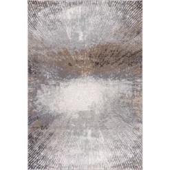 Dune Grey 4 ft. x 6 ft. Abstract Polypropylene Area Rug by Abani