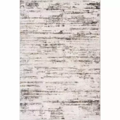 Dune Grey 5.3 ft. x 7.6 ft. Striped Polypropylene Area Rug by Abani
