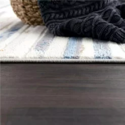 Dune Grey 5.3 ft. x 7.6 ft. Striped Polypropylene Area Rug by Abani -Abani Sales grey abani area rugs dun170a 5 44 1000