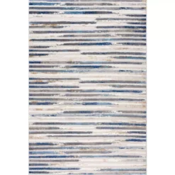 Dune Grey 5.3 ft. x 7.6 ft. Striped Polypropylene Area Rug by Abani