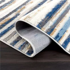 Dune Grey 5.3 ft. x 7.6 ft. Striped Polypropylene Area Rug by Abani -Abani Sales grey abani area rugs dun170a 5 c3 1000