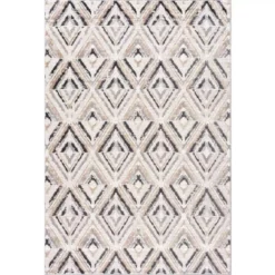 Dune Grey 5.3 ft. x 7.6 ft. Geometric Polypropylene Area Rug by Abani