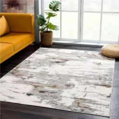Dune Grey 4 ft. x 6 ft. Abstract Polypropylene Area Rug by Abani -Abani Sales grey abani area rugs dun210a 4 31 1000