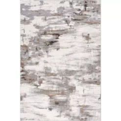 Dune Grey 4 ft. x 6 ft. Abstract Polypropylene Area Rug by Abani