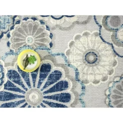 Hampton Grey 4 ft. x 6 ft. Floral Polypropylene Area Rug by Abani -Abani Sales grey abani area rugs ham140a 4 1f 1000