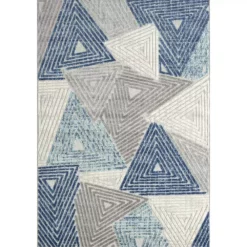 Hampton Grey 6 ft. x 9 ft. Geometric Polypropylene Area Rug by Abani