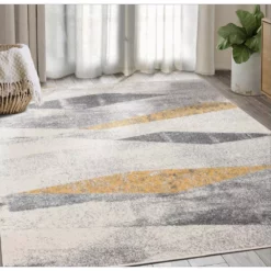 Laguna Grey 9 ft. x 12 ft. Geometric Polypropylene Area Rug by Abani -Abani Sales grey abani area rugs lag100b 9 31 1000