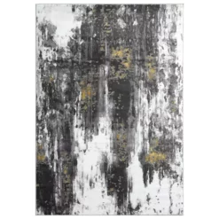 Luna Grey 5.3 ft. x 7.6 ft. Abstract Polyester Area Rug by Abani