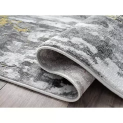 Luna Grey 5.3 ft. x 7.6 ft. Abstract Polyester Area Rug by Abani -Abani Sales grey abani area rugs lun100a 5 c3 1000