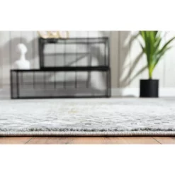 Luna Grey 6 ft. x 9 ft. Distressed Polyester Area Rug by Abani -Abani Sales grey abani area rugs lun110a 6 4f 1000