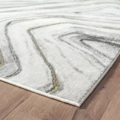 Luna Grey 7 ft. 9 in. x 10 ft. 2 in. Abstract Polyester Area Rug by Abani -Abani Sales grey abani area rugs lun190b 8 c3 1000