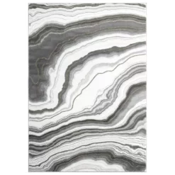 Luna Grey 7.9 ft. x 10.2 ft. Abstract Polyester Area Rug by Abani