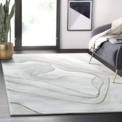 Luna Grey 4 ft. x 6 ft. Abstract Polyester Area Rug by Abani -Abani Sales grey abani area rugs lun230a 4 31 1000