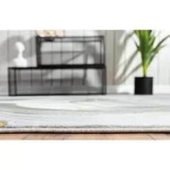 Luna Grey 4 ft. x 6 ft. Abstract Polyester Area Rug by Abani -Abani Sales grey abani area rugs lun230a 4 4f 1000