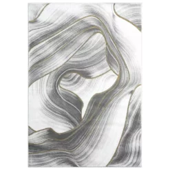 Luna Grey 4 ft. x 6 ft. Abstract Polyester Area Rug by Abani